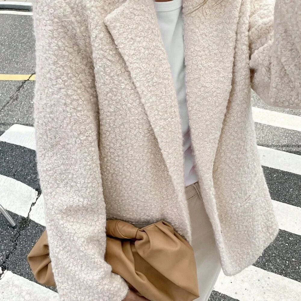 Apricot Casual Women's Stand Collar Long Sleeve Blazer Jacket - Picture 8 of 12